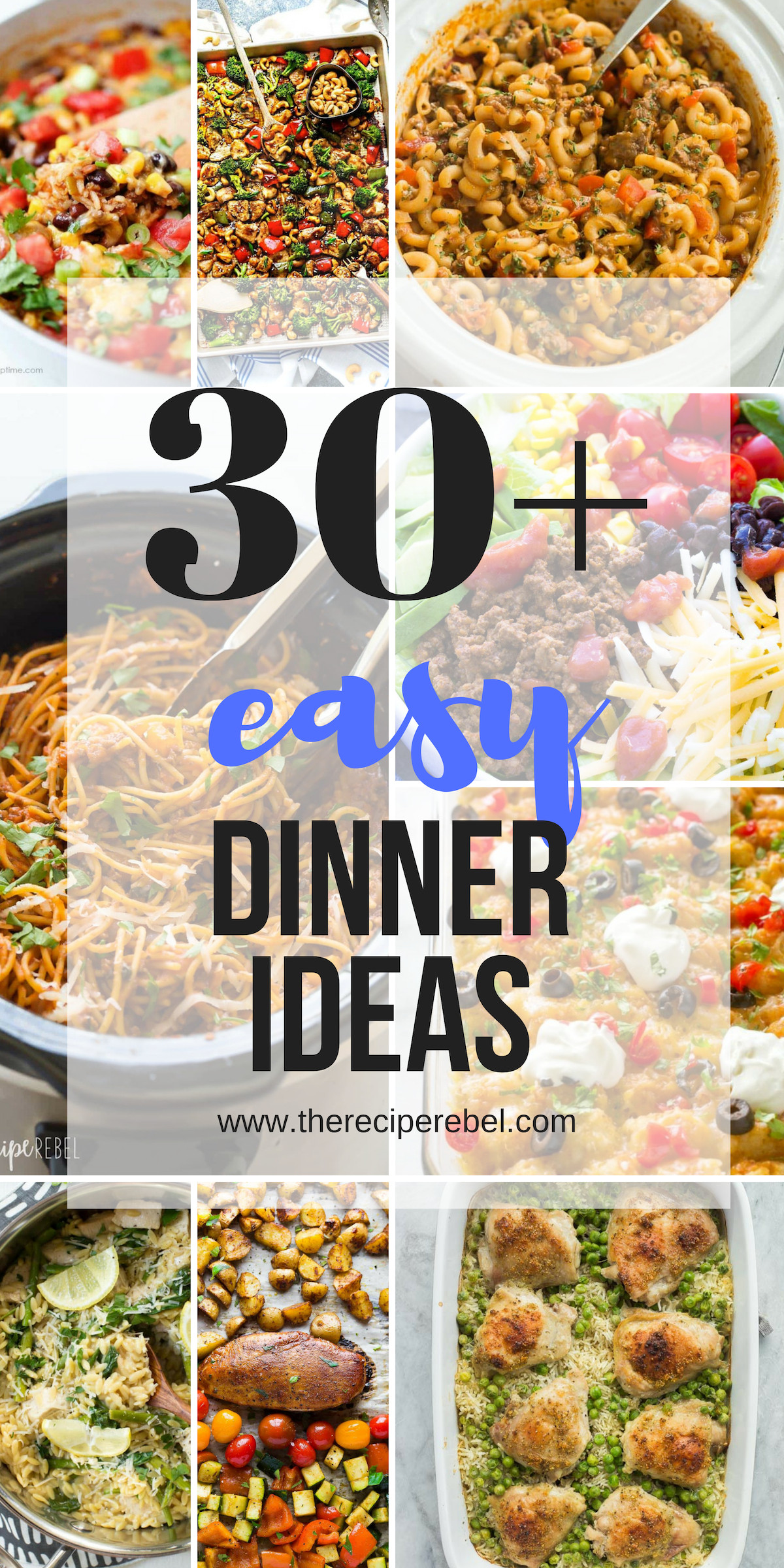 Ideas For Easy Dinners
 30 Quick and Easy Dinner Ideas family friendly The