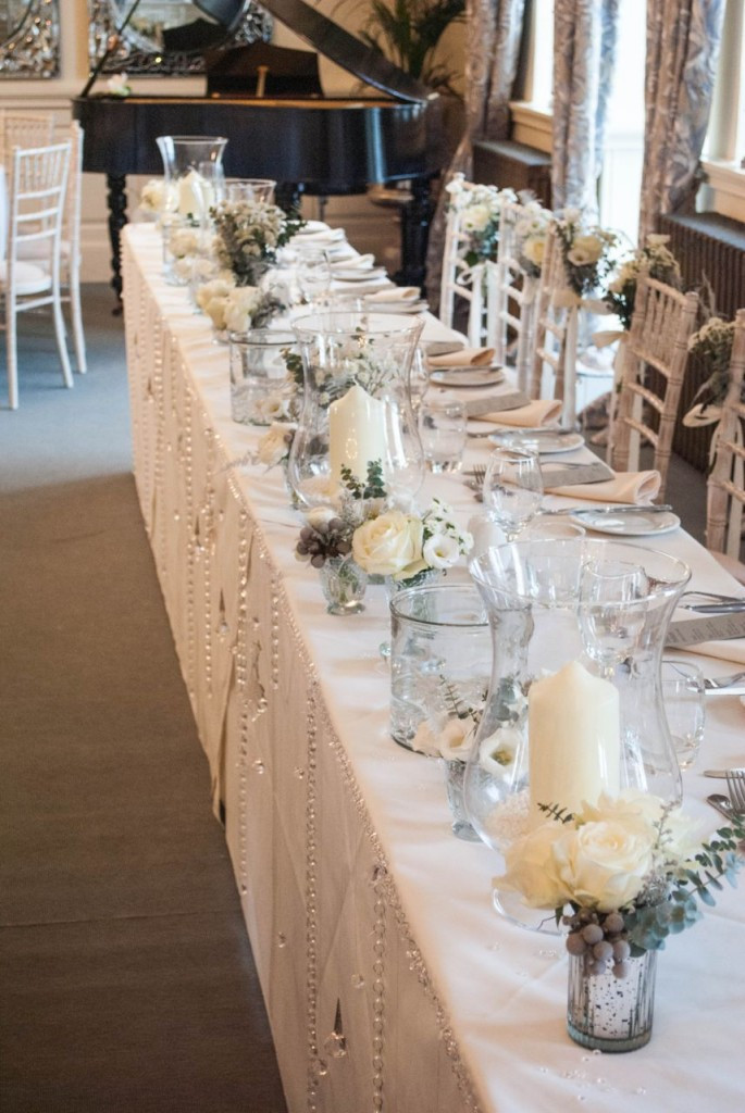 Ideas For Wedding Decorations
 Winter wedding flowers at Eaves Hall