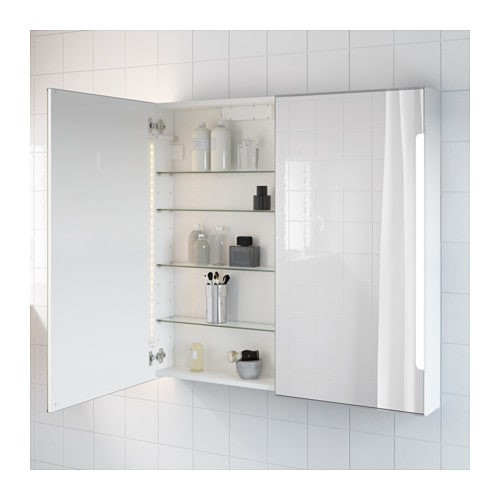 Ikea Bathroom Mirror Cabinet
 STORJORM Mirror cabinet w 2 doors & light IKEA