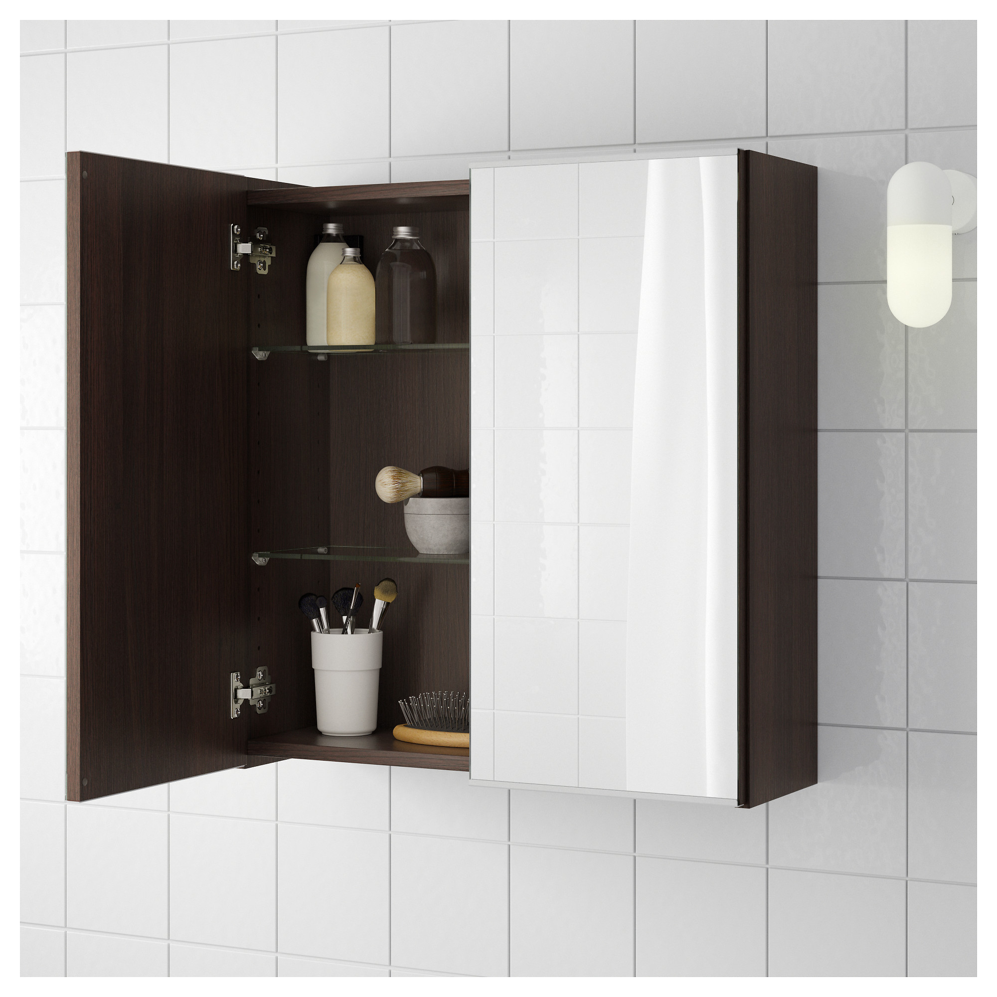 Ikea Bathroom Mirror Cabinet
 IKEA LILLÅNGEN Mirror cabinet with 2 doors black brown
