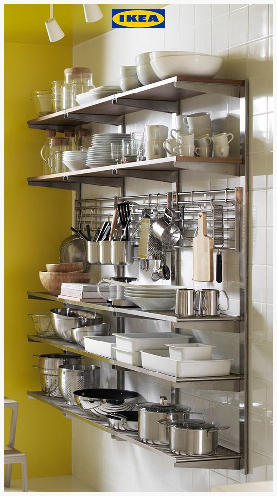 Ikea Kitchen Wall Storage
 KUNGSFORS Suspension rail with shelf wll grid stainless