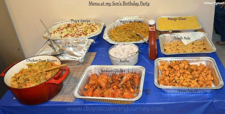 Indian Dinner Menu Ideas
 My Son s Birthday Party Menu Indian Party Menu Ideas