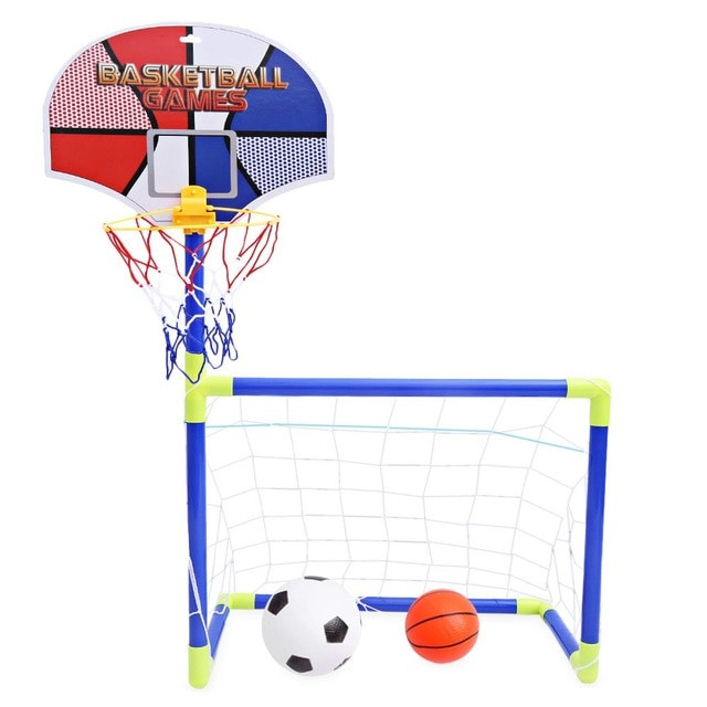 Indoor Basketball Hoop For Kids
 Kids Toy 2 in 1 Basketball And Football Soccer Hoop Toy
