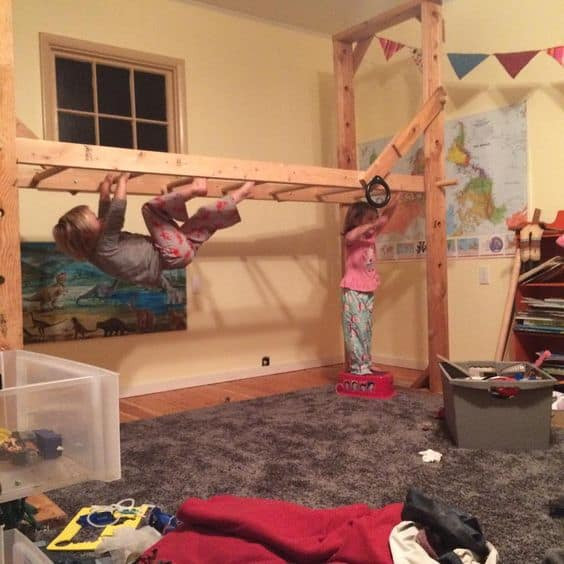 Indoor Monkey Bars Kids
 14 Genius DIY Climbing Spaces for Kids Indoor Play Fun