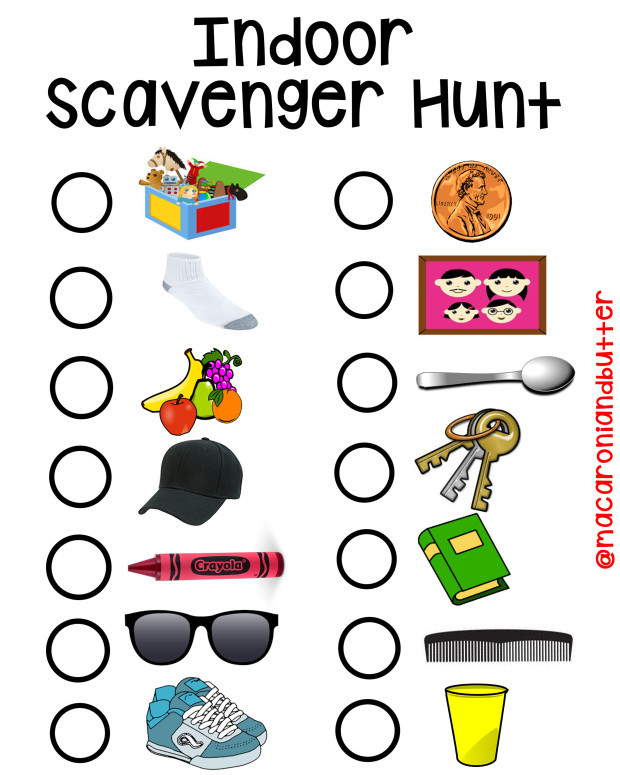 Indoor Scavenger Hunt For Kids
 LAZY DAY LIFE SAVER – Macaroni and butter
