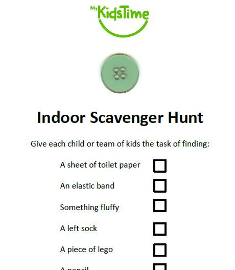 Indoor Scavenger Hunt For Kids
 Ingenious Ideas for Indoor Games for Kids