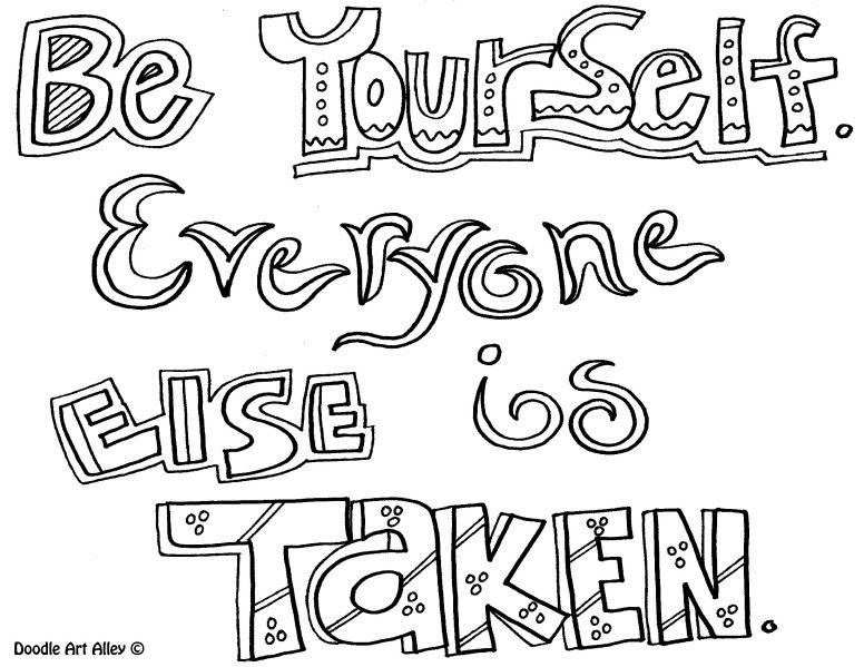 Inspirational Coloring Pages For Kids
 Quote Coloring Page Be Yourself