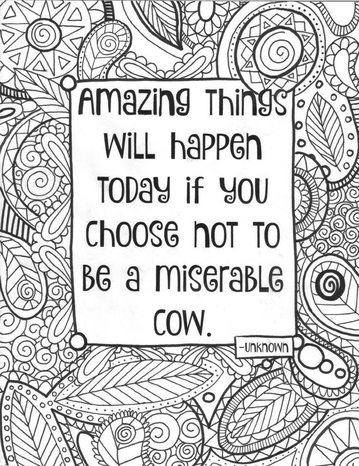 Inspirational Coloring Pages For Kids
 Adult Coloring Page funny quote coloring sheet Instant