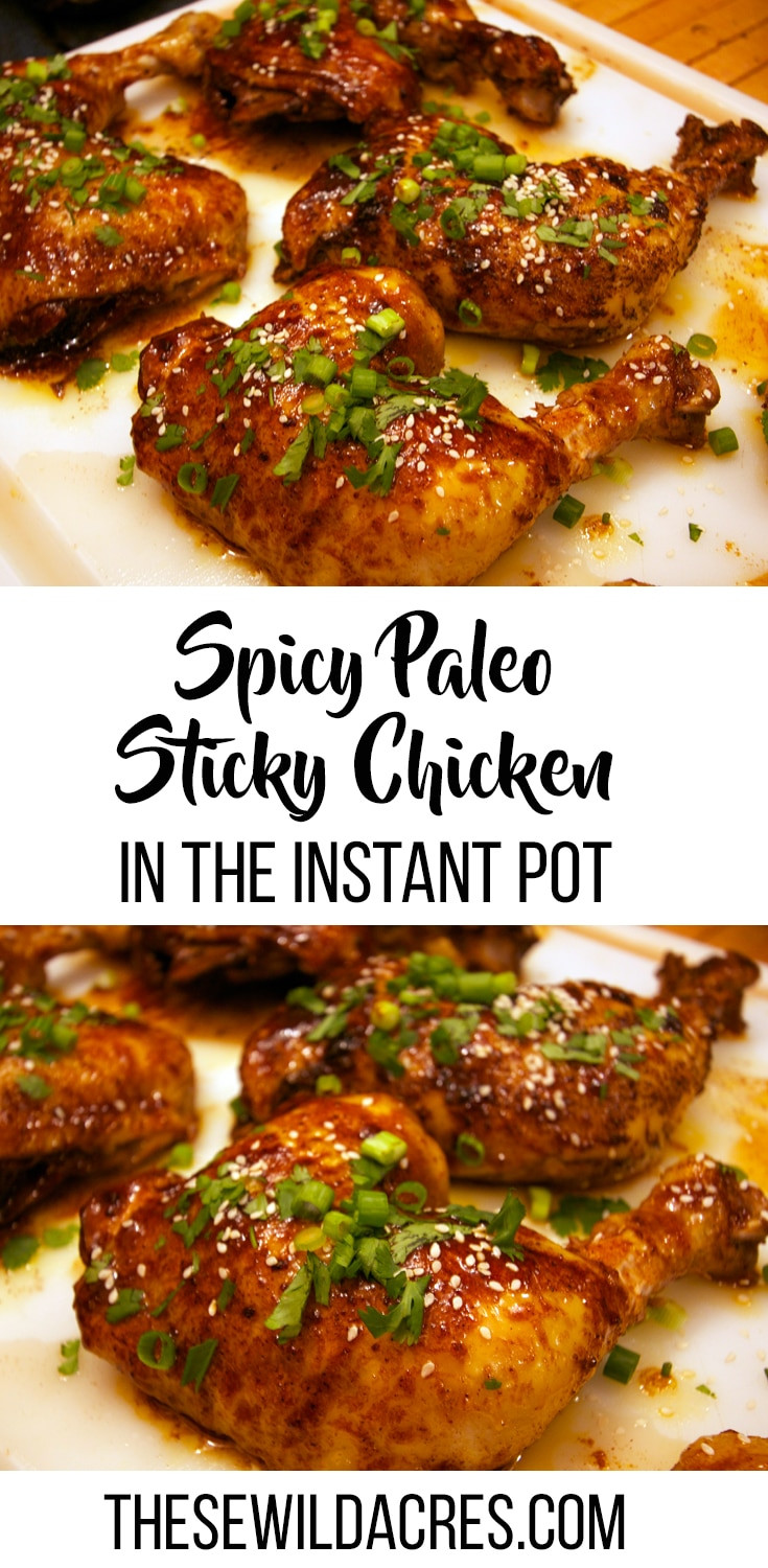 Instant Pot Chicken Recipes Paleo
 Spicy Paleo Sticky Chicken in The Instant Pot
