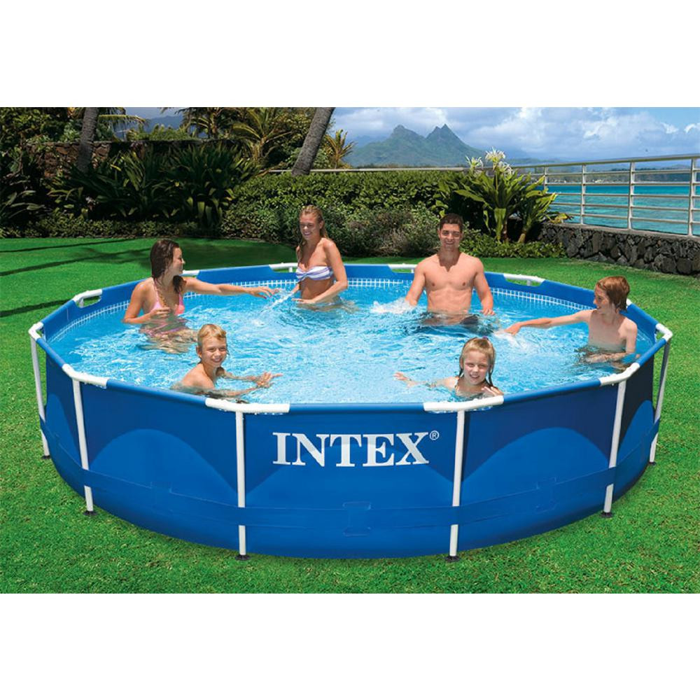 Intex Above Ground Pool
 Intex 12 ft Round x 30 in D Metal Frame Ground