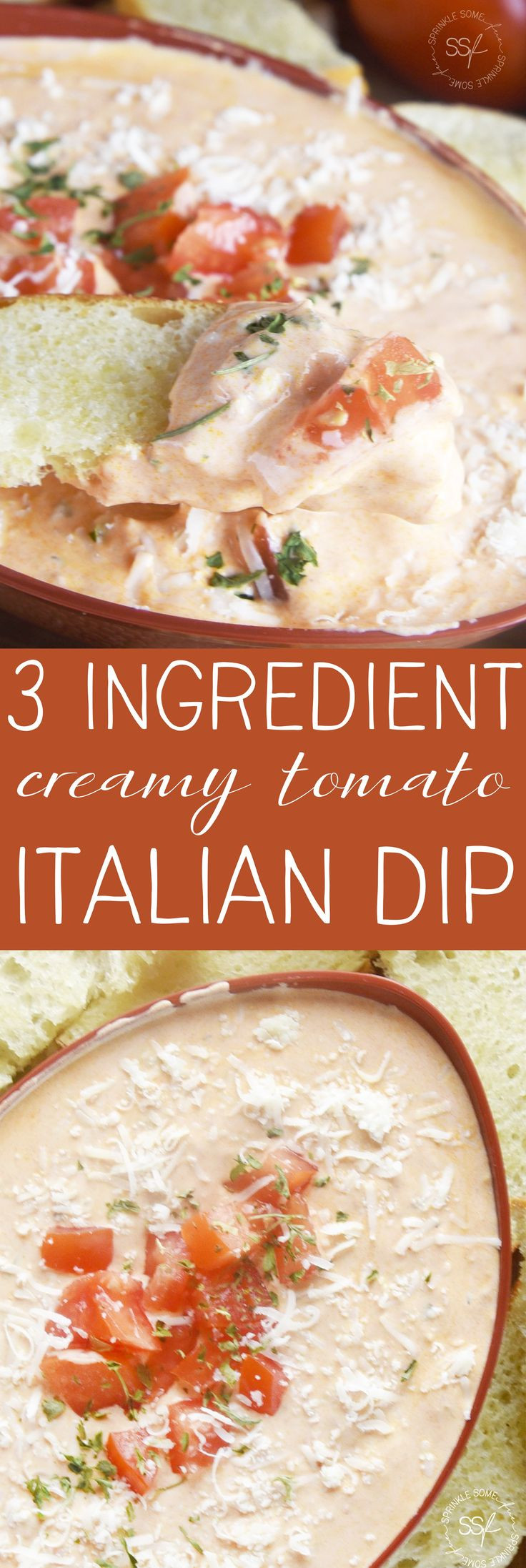 Italian Dips Appetizers
 3 Ingre nt Creamy Tomato Italian Dip Recipe