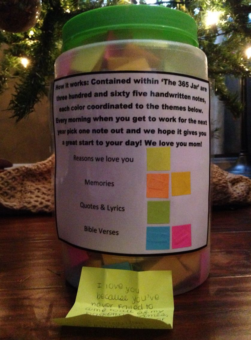 Jar Gift Ideas For Boyfriend
 Great Christmas t idea from my two girls The 365 Jar