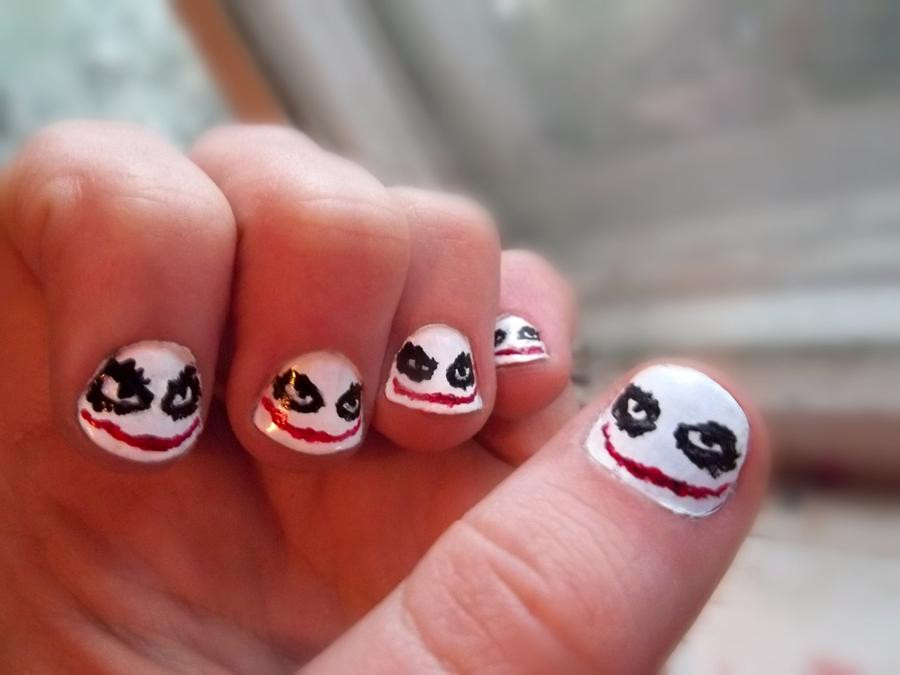 Joker Nail Art
 Joker nail art by lickybaby on DeviantArt