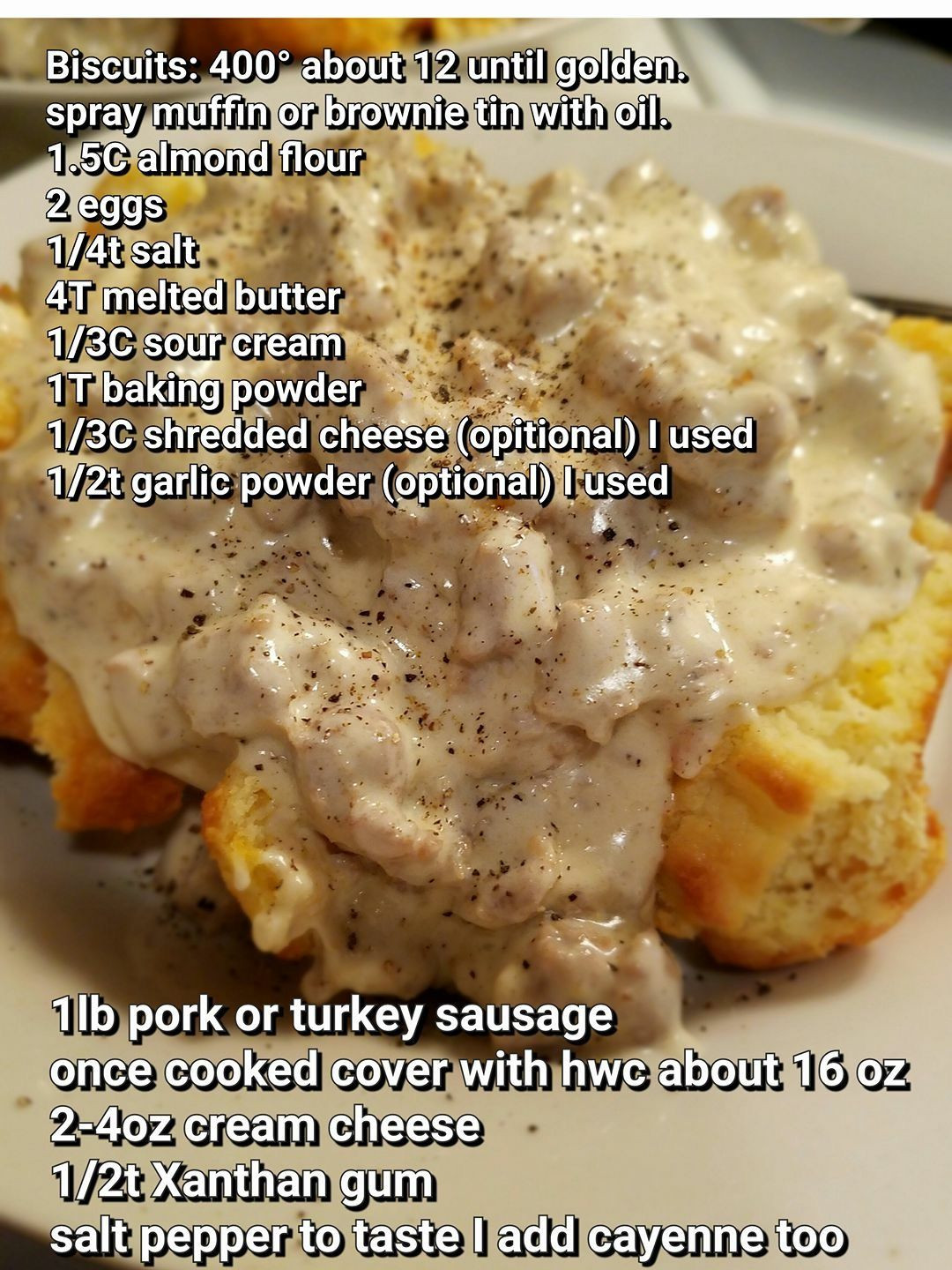 Keto Biscuits And Gravy Recipe
 Keto biscuits and gravy Food yum