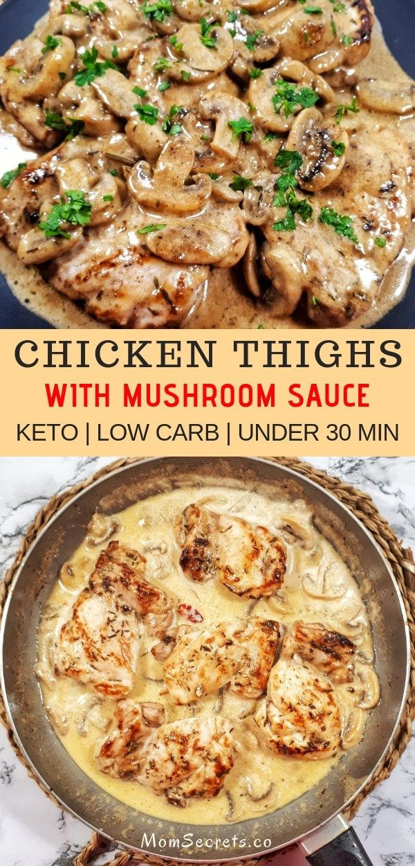 Keto Boneless Skinless Chicken Thighs
 These boneless and skinless chicken thighs with mushroom