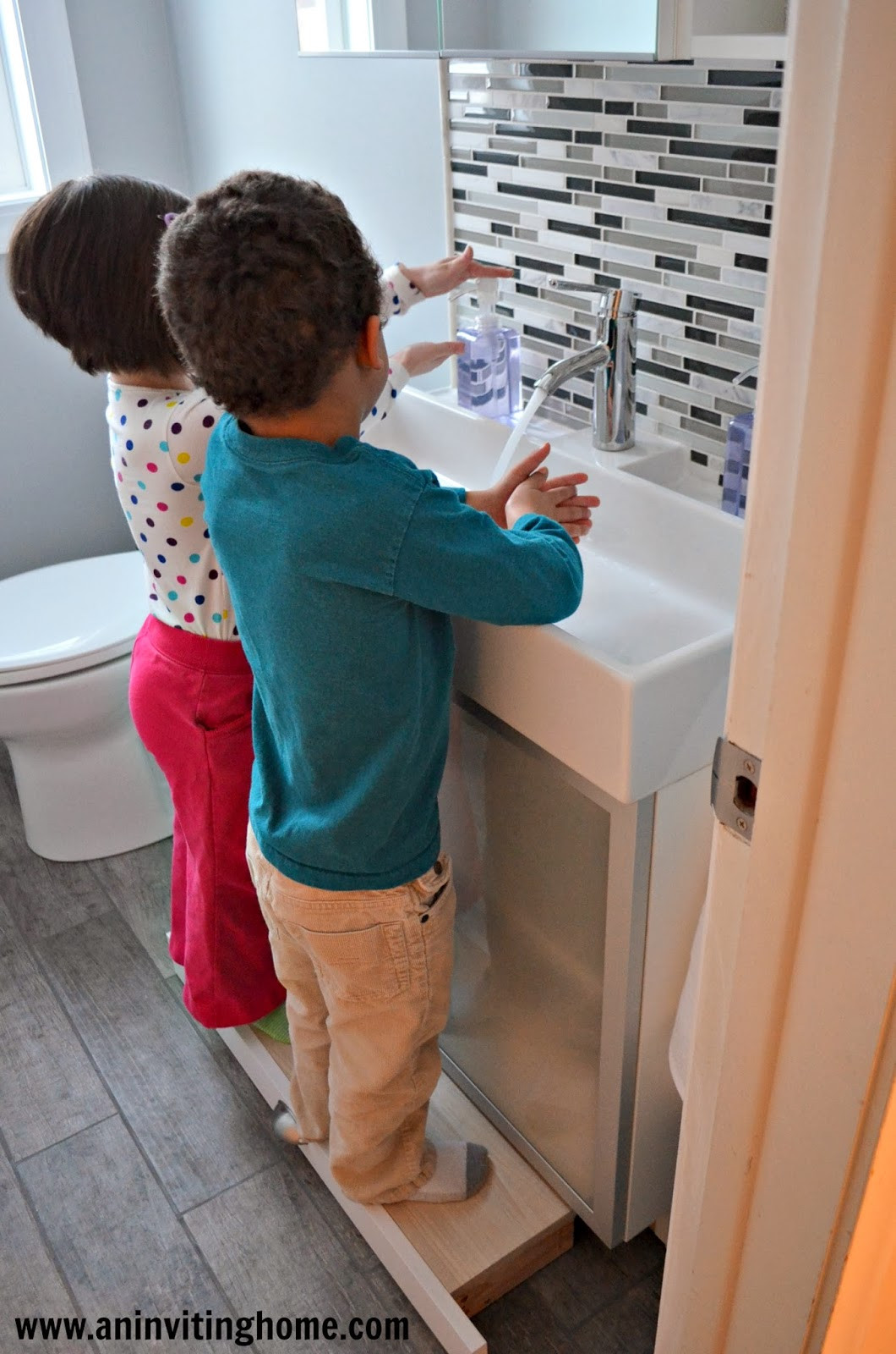 Kids Bathroom Step Stools
 An Inviting Home A Modern & Functional Bathroom Update