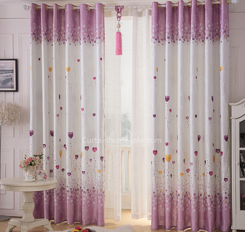 Kids Bedroom Curtains
 Eco friendly Purple and White Linen Cotton Kids Bedroom