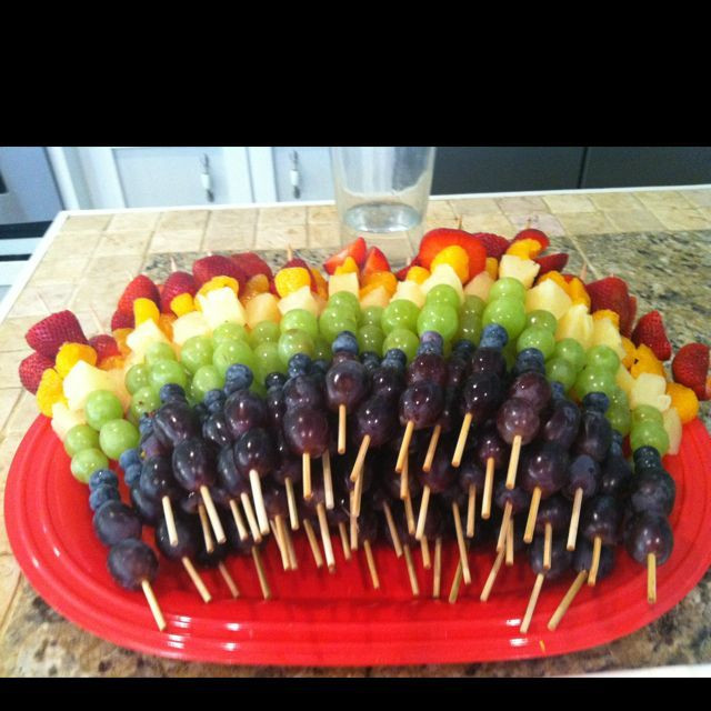 Kids Birthday Party Snacks
 RAINBOW STICKS These look really effective don t they