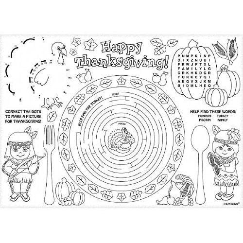 Kids Coloring Placemats
 Thanksgiving Placemats Kids Amazon