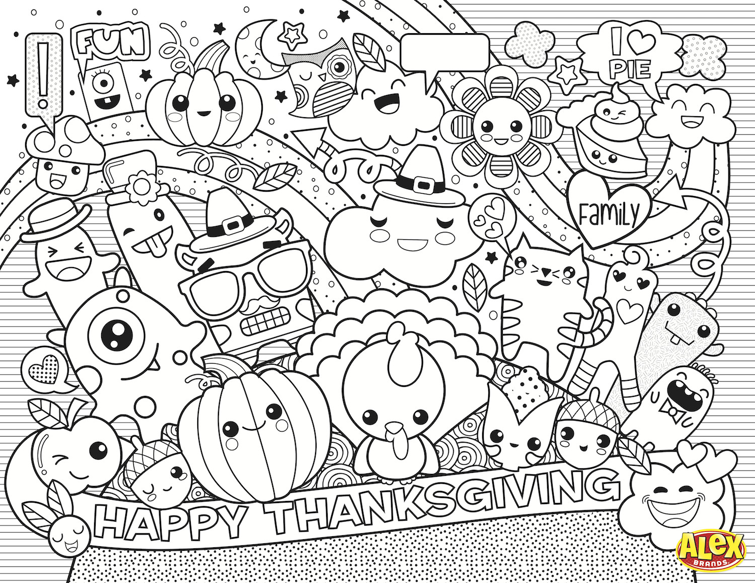 Kids Coloring Placemats
 Thanksgiving Coloring Pages