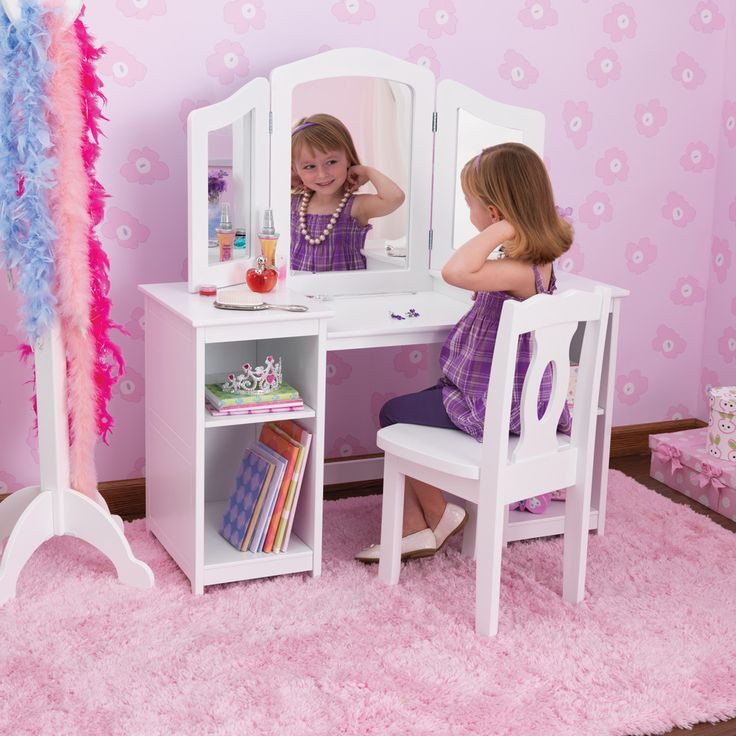 Kids Dressing Room
 Kidkraft Deluxe Dressing Table & Chair in White