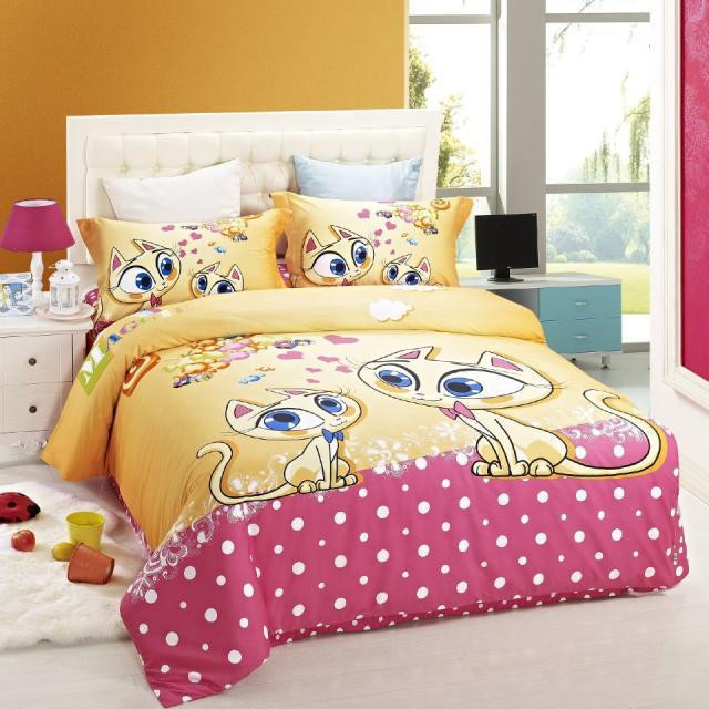 Kids Full Bedroom Sets
 duvet cover kids bed cat print bedding set children Girls
