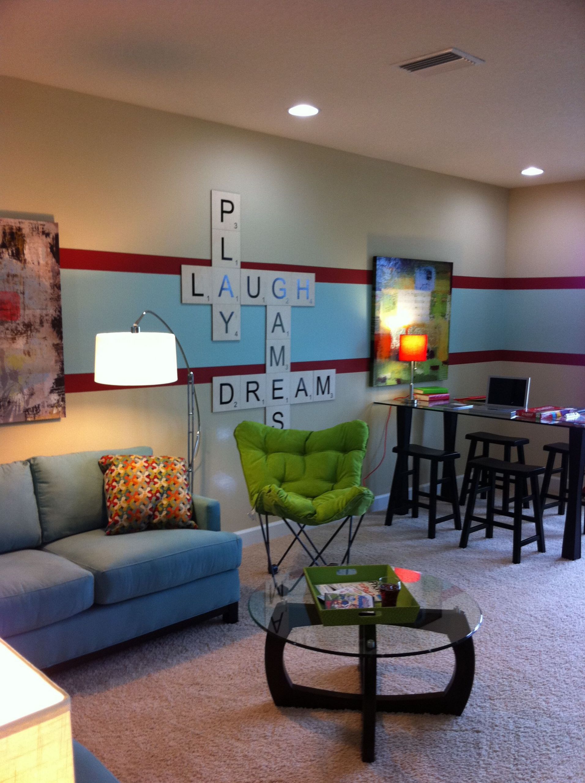 Kids Game Room Ideas
 game room kids play room Love the scrabble letters So