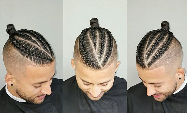 Kids Hair Cut Miami
 Hair cut man bun with braids Braids made by msyayafresh