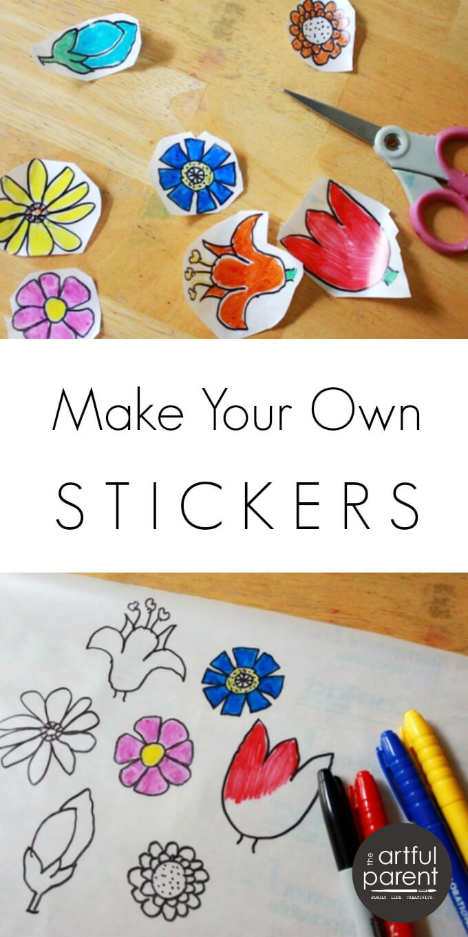 Kids Make Your Own
 Make Your Own Stickers with Contact Paper