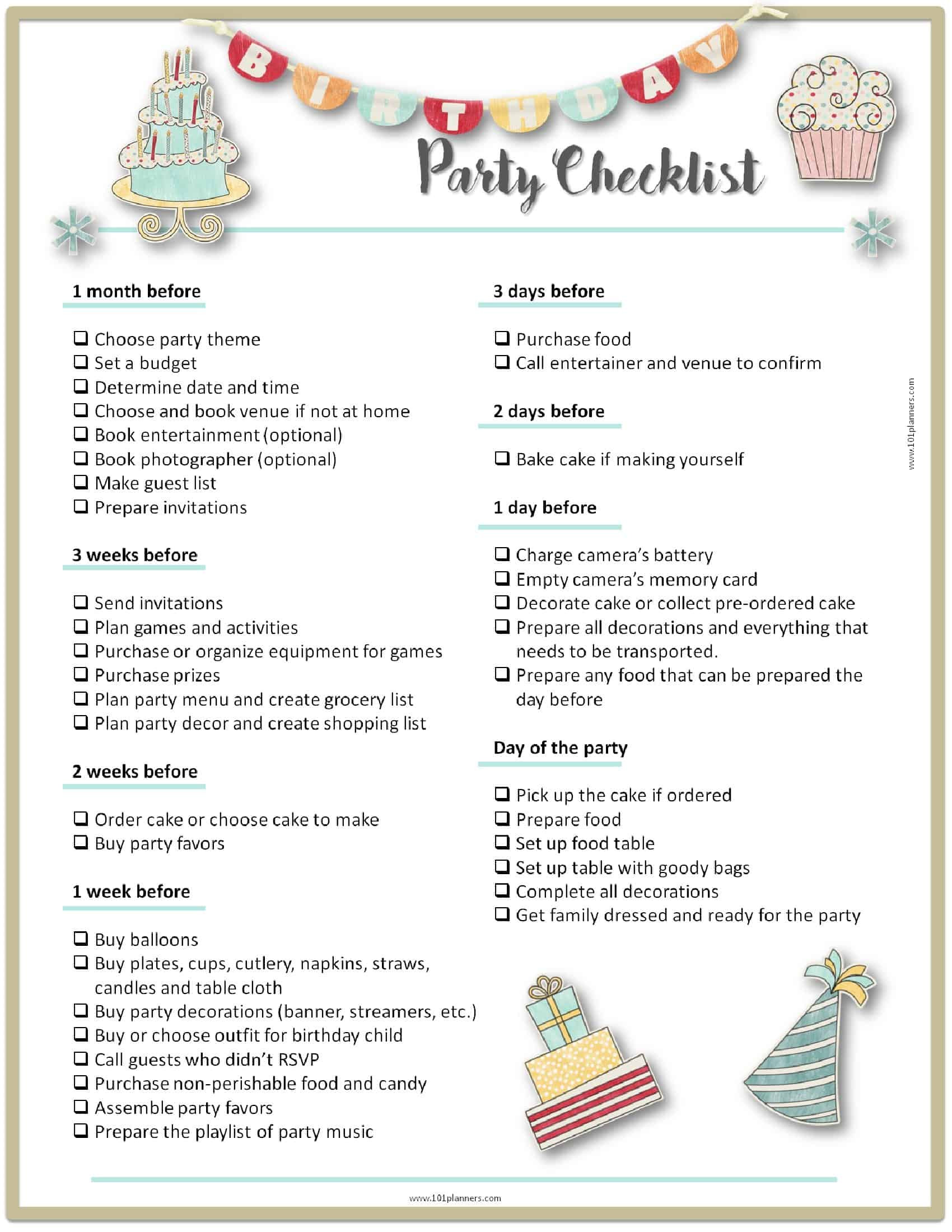 Kids Party Planning
 Party Planning Template