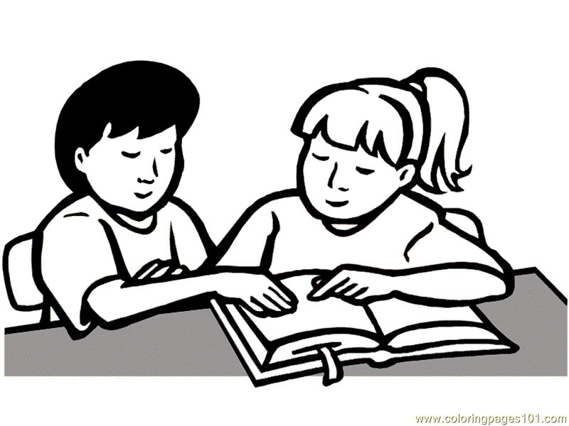 Kids Reading Coloring Pages
 Read A Book Coloring Page Coloring Home