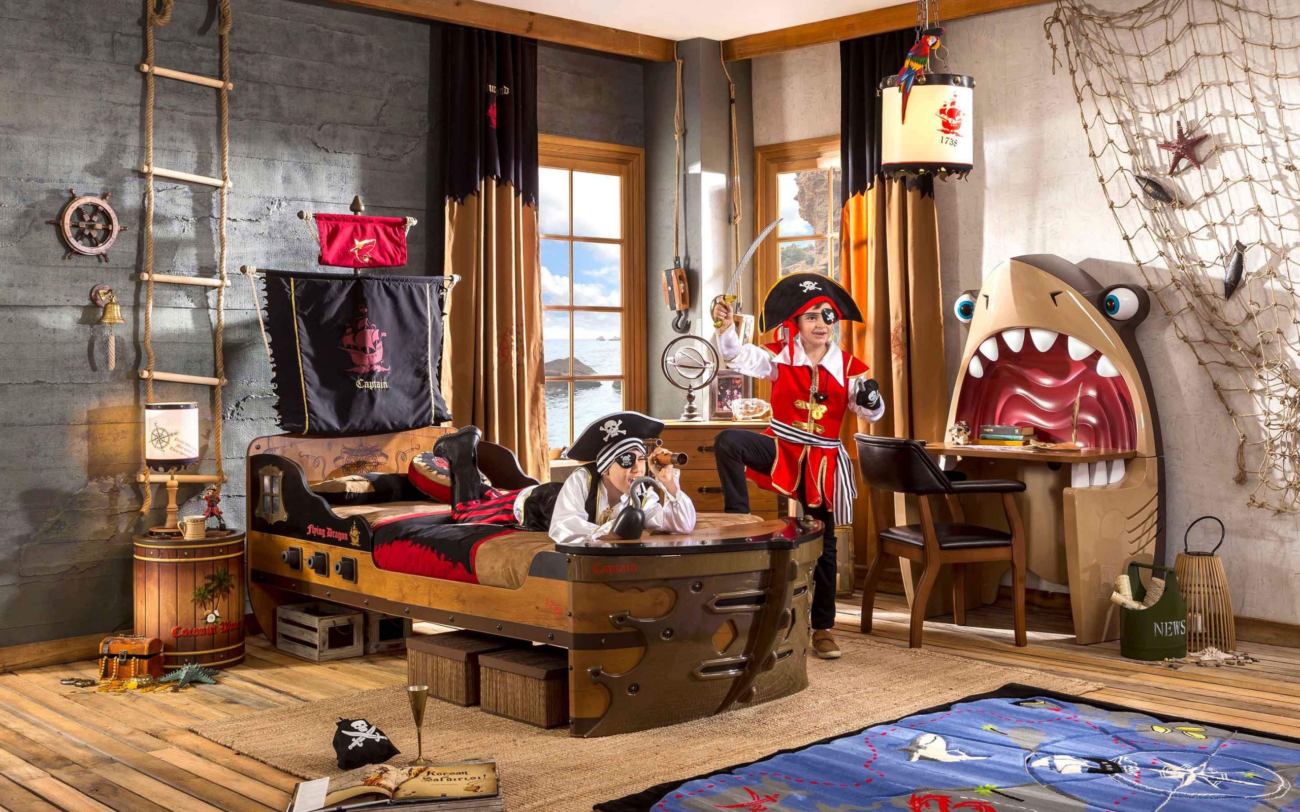 Kids Room Store
 Kids Pirate Ship Bed –Themed Bedroom Décor and Accessories