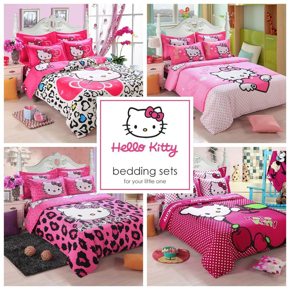 Kids Twin Bedroom Set
 Kids Hello Kitty Bedding Duvet Quilt Cover Bedding Set