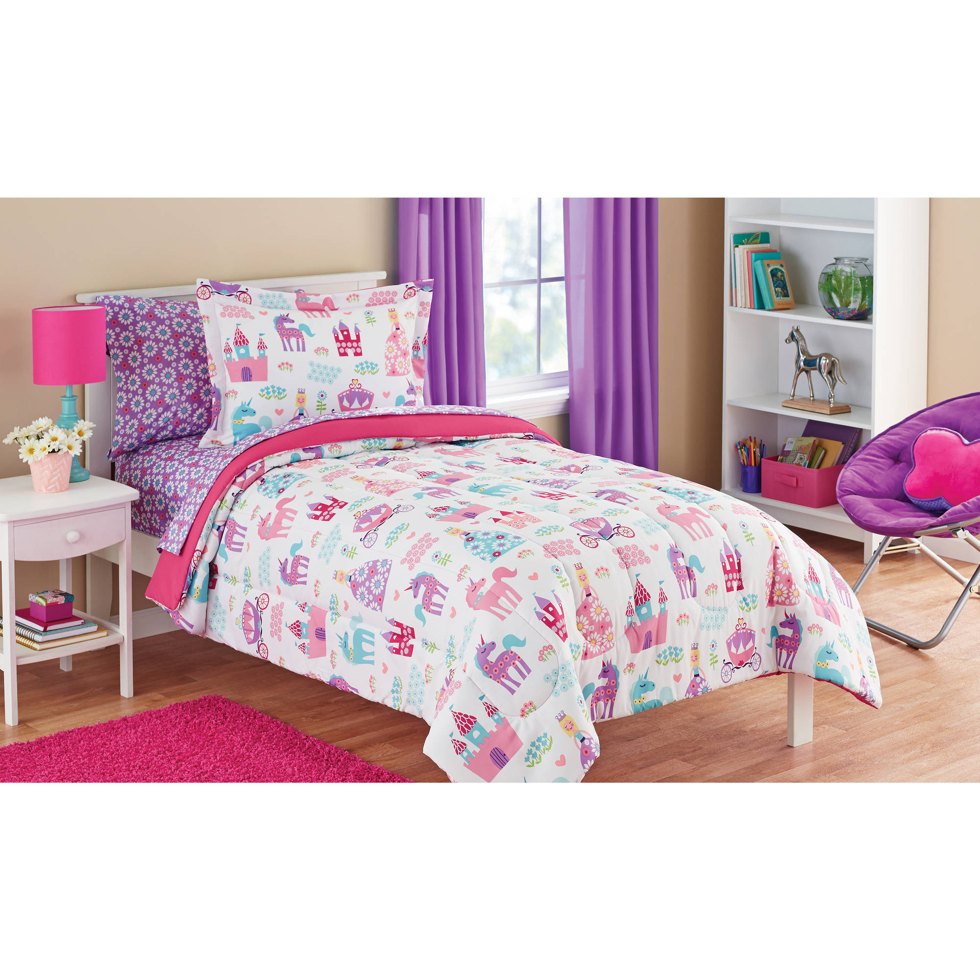 Kids Twin Bedroom Set
 Kids Pretty Princess Bed in a Bag Bedding Set Twin Full