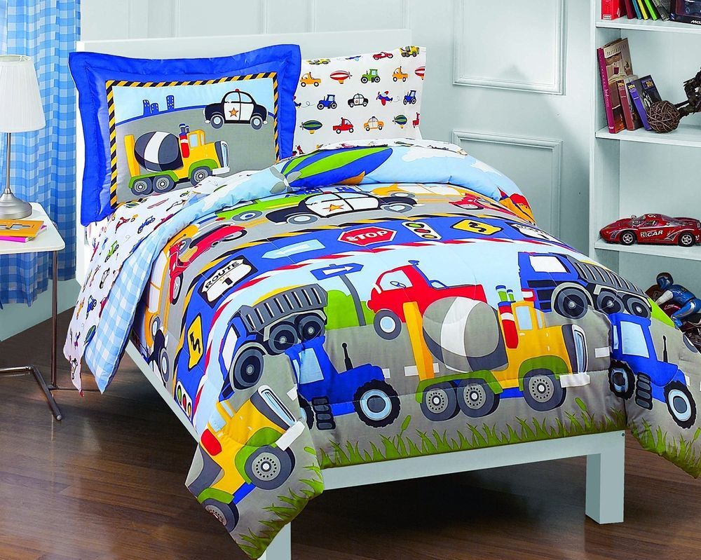 Kids Twin Bedroom Set
 Twin Size Baby forter Trucks and Tractors 5pc Boy