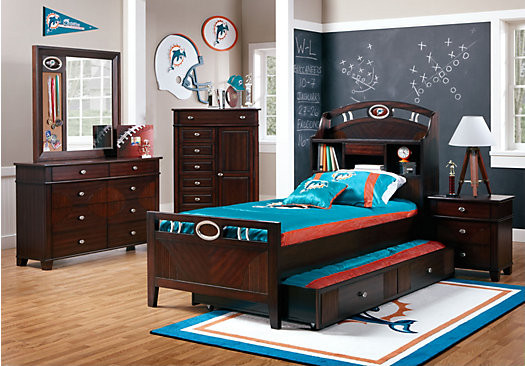 Kids Twin Bedroom Set
 NFL Playbook 6 Pc Twin Bookcase Bedroom Twin Bedroom