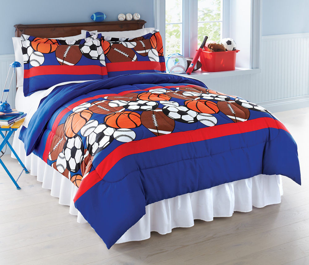 Kids Twin Bedroom Set
 Sports forter Set Fan Theme Kids Boys Bedroom Bedding