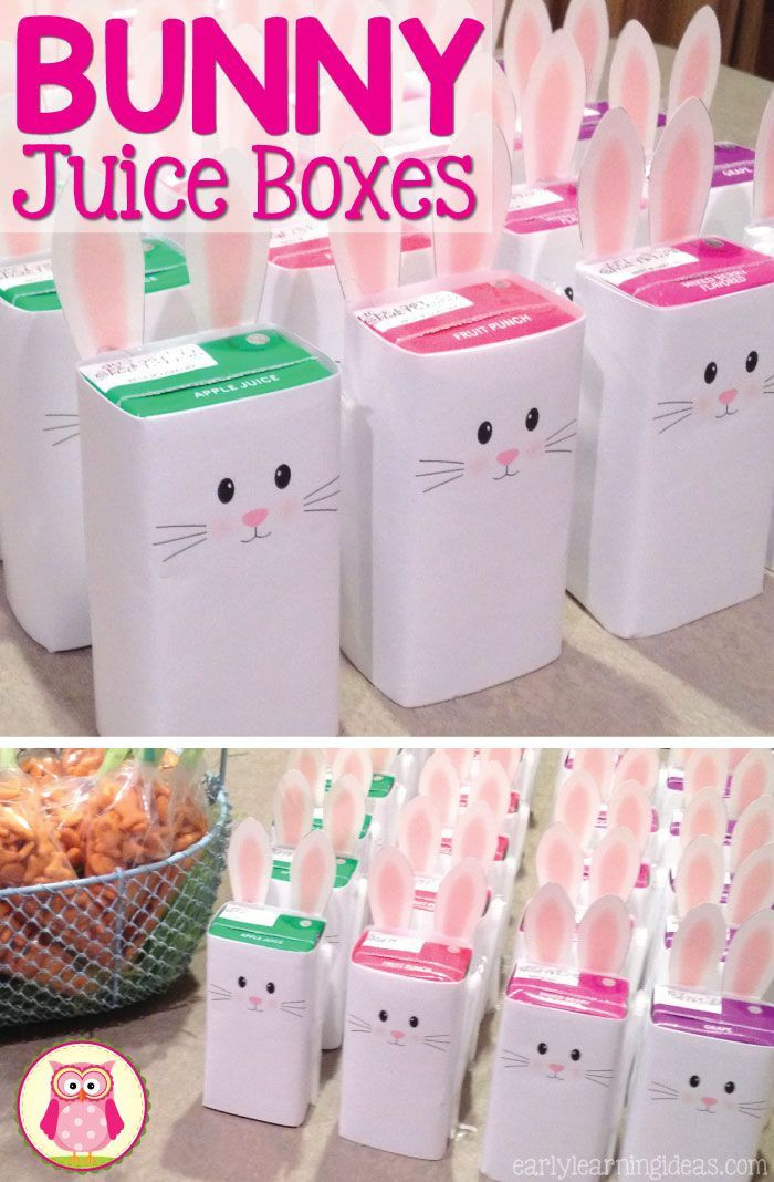 Kindergarten Easter Party Ideas
 Bunny Juice Box Wrap [Free Printable]