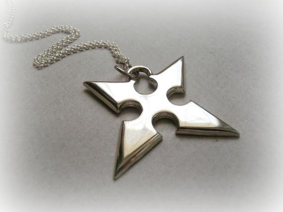 Kingdom Hearts Necklace
 Roxas Necklace Sterling Silver Kingdom Hearts Jewelry
