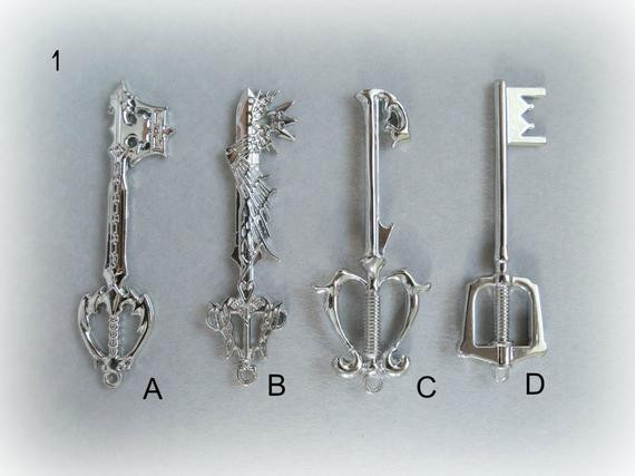 Kingdom Hearts Necklace
 Kingdom Hearts Keys sterling silver necklace Sora sterling
