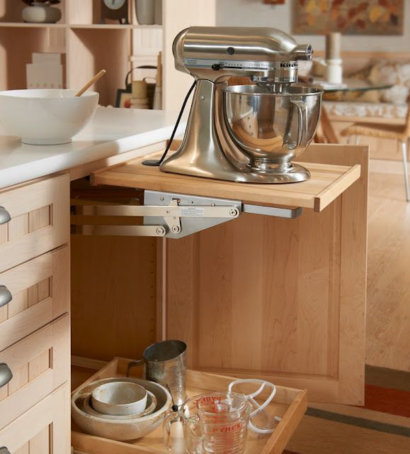 Kitchen Appliance Organizer
 Kitchen Aid Mixer storage ideas Hardware is about $90 on
