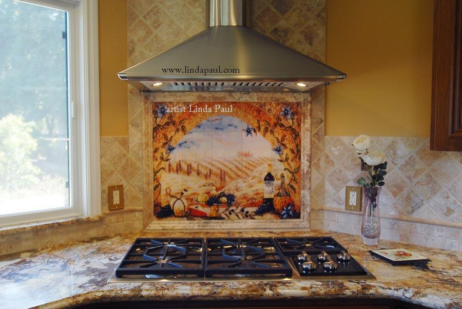 Kitchen Backsplash Murals
 tuscany arch mural close up picture
