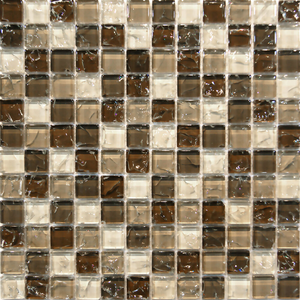 Kitchen Backsplash Tiles For Sale
 Natural Brown Crackle Glass Mosaic Tile Sample 8mm Sale