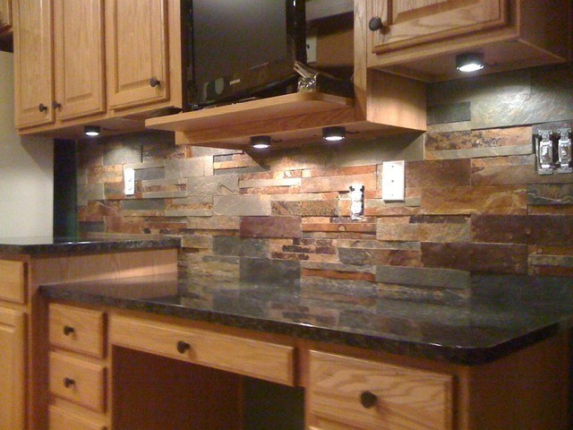 Kitchen Backsplash With Granite Countertops
 Granite Countertops and Tile Backsplash Ideas Eclectic