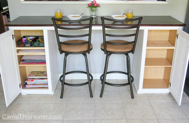Kitchen Bar With Storage
 DIY Breakfast Bar an easy weekend project you can do