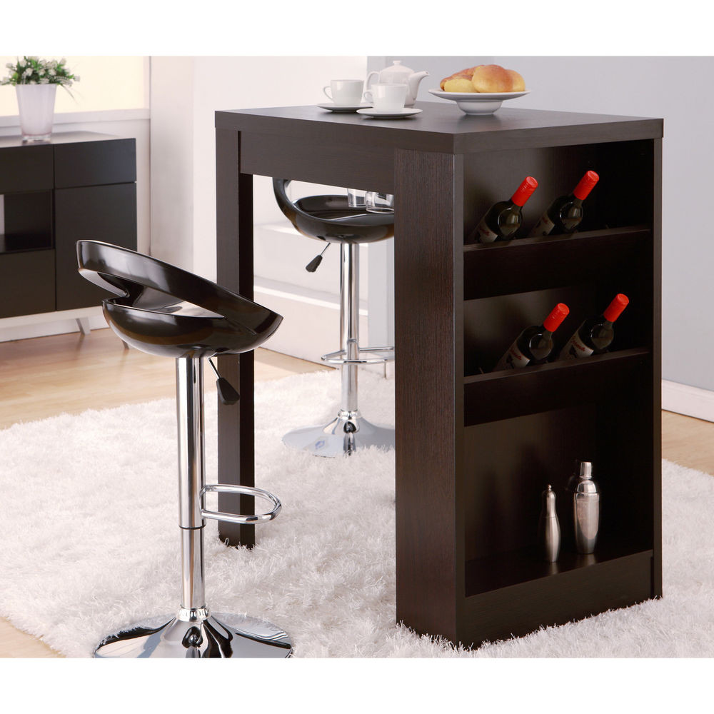Kitchen Bar With Storage
 Modern Cappuccino Multi storage Bar Table Dining Room