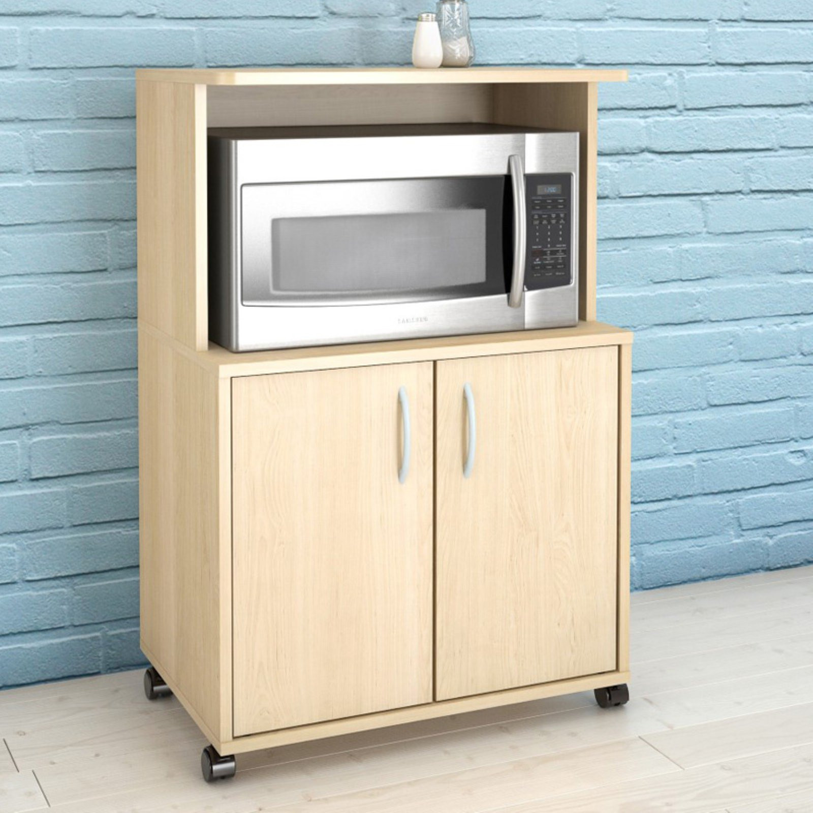 Kitchen Cart With Storage
 Microwave Kitchen Cart with Storage Pine Walmart