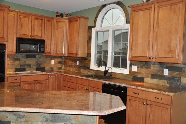 Kitchen Granite Backsplash
 Granite Countertops and Tile Backsplash Ideas Eclectic