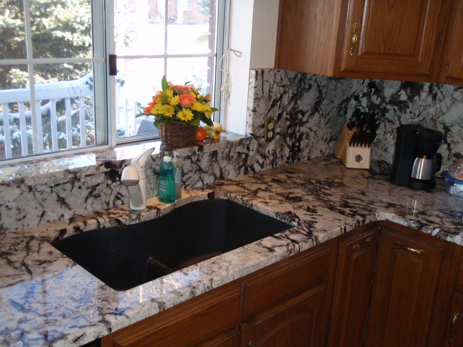 Kitchen Granite Backsplash
 full height granite backsplash Persian Pearl Lumi White