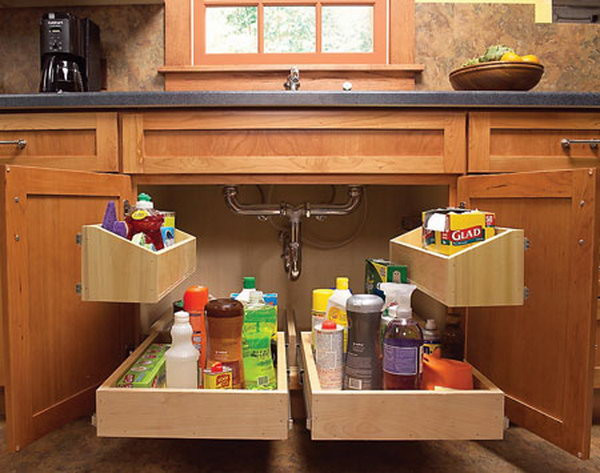 Kitchen Sink Storage
 Creative Under Sink Storage Ideas Hative